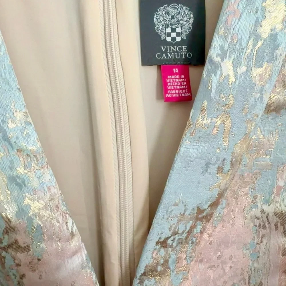 NWT Vince Camuto Jacquered Sleeveless Fit and Flare Dress size 14 - Picture 4 of 12